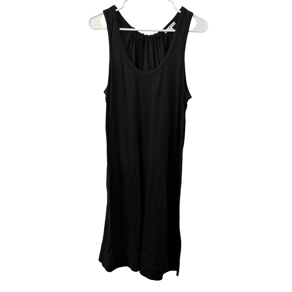 Standard James Perse Black Supima Cotton Sleevelessā Gathered Tank Dress Size 3